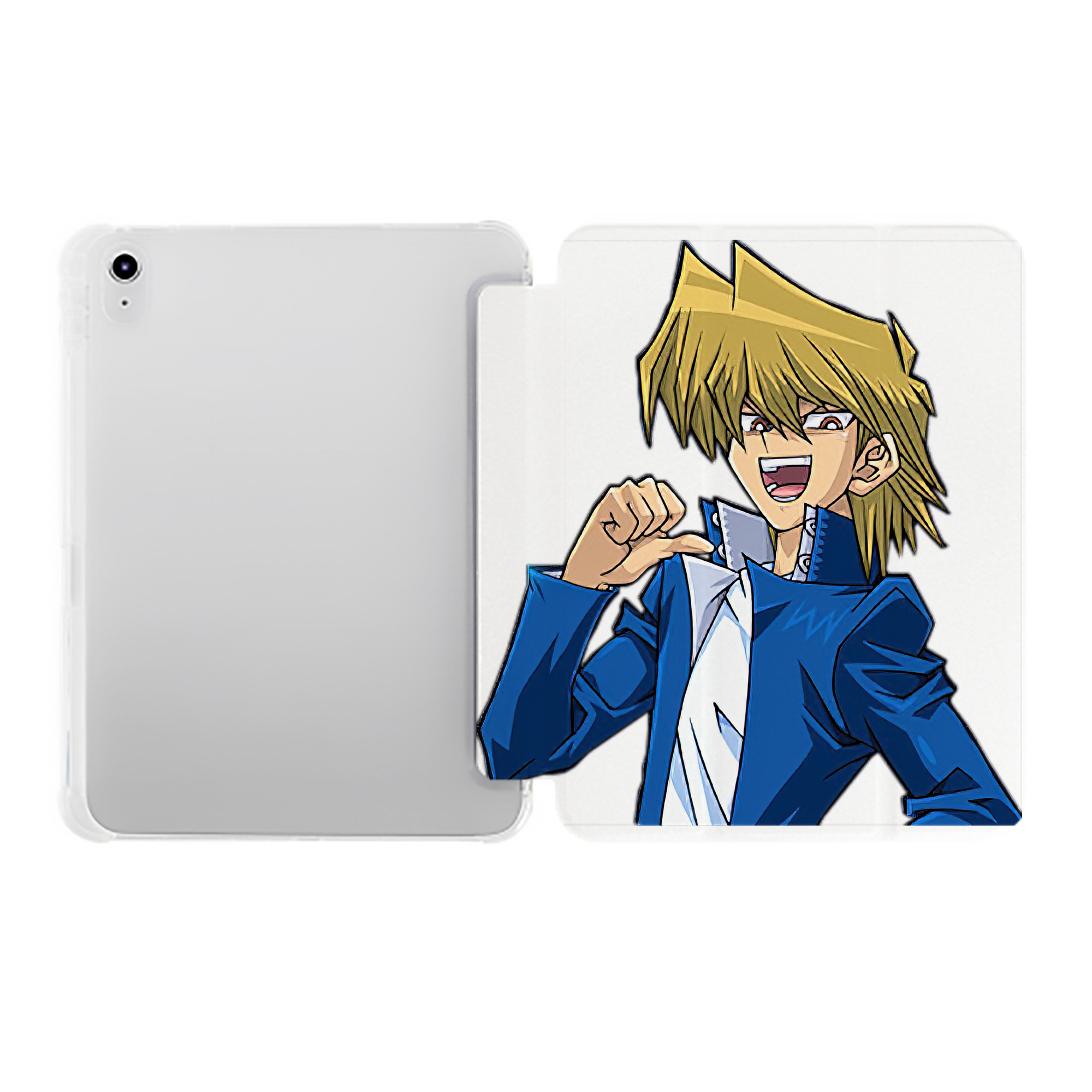 （画像用） 遊☆戯☆王 Yu-Gi-Oh! IPad ケース ペン収納付き 三つ折りスタンド PUレザー×シリコン 対応機種9.5/10.5/10.9インチ